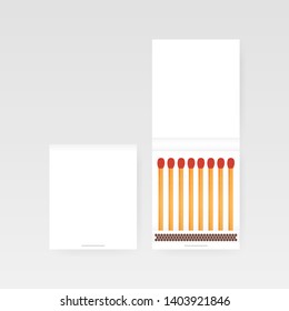 Book Of Matches Vector. Top View Closed Opened Blank. Vector stock illustratrion.