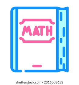 book math science education color icon vector. book math science education sign. isolated symbol illustration