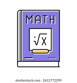 book math science education color icon vector. book math science education sign. isolated symbol illustration