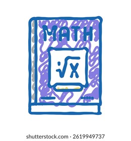 book math science education doodle icon sketch vector. book math science education sign. isolated symbol illustration
