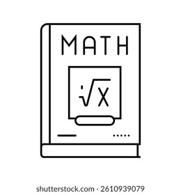 book math science education line icon vector. book math science education sign. isolated contour symbol black illustration