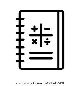 Illustration des Logos für Bücher, Mathematik-Flachbilder. Mathematik-Symbolsatz. Geeignet für Webdesign, Logo, App.