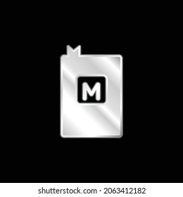 Book Of Mathematics silver plated metallic icon