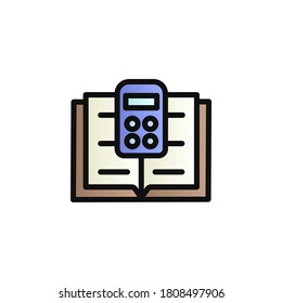 Book, maths color gradient vector icon