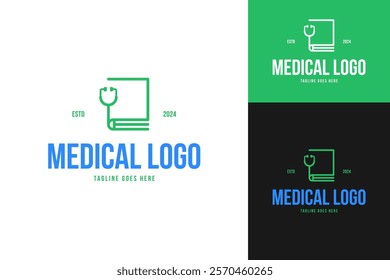 Book with medical icon logo design template vector illustration