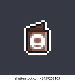 book menu in pixel art style