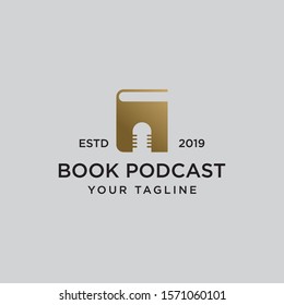 book microphone logo design template - vector 
