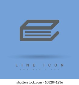Book minimal icon. Folder line vector icon for websites and mobile minimalistic flat design.