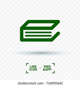 Book minimal icon. Folder line vector icon for websites and mobile minimalistic flat design.