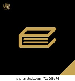 Book minimal icon. Folder line vector icon for websites and mobile minimalistic flat design.