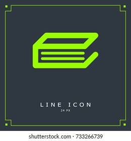 Book minimal icon. Folder line vector icon for websites and mobile minimalistic flat design.