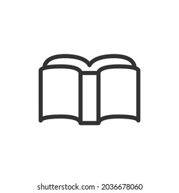 Book minimal line icon. Web stroke symbol design. Book sign isolated on a white background. Premium line icon.