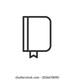 Book minimal line icon. Web stroke symbol design. Book sign isolated on a white background. Premium line icon.