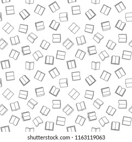 Book minimal seamless outline pattern. Vector background made of linear books icons