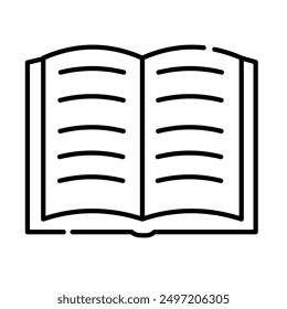 Buch mit minimalem Vektor- und Linienkunst