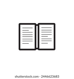 book minimalist icon isolated in white background