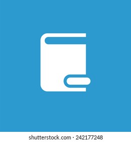 book minus icon, isolated, white on the blue background. Exclusive Symbols 