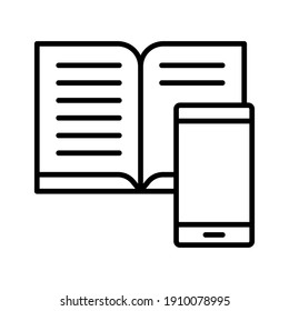 Book, mobile, online book icon vector image. Can also be used for online education. Suitable for use on web apps, mobile apps and print media.