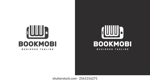 book mobile vector logo design