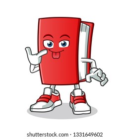 book mocking mascot vector cartoon illustration