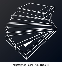 Book mockup. Blank white closed and open books. Textbooks and brochures isolated vector template. A set of books or diaries. Print for your design.