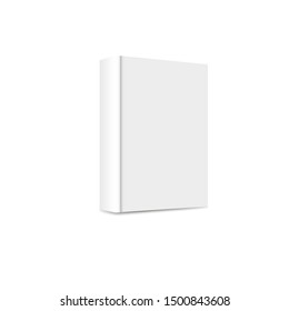 book mockup. white hardcover isolated on white background. vector illustration