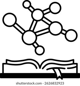 A book with a molecule drawing on the cover
