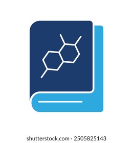 book molecule icon solid vector design in modern style