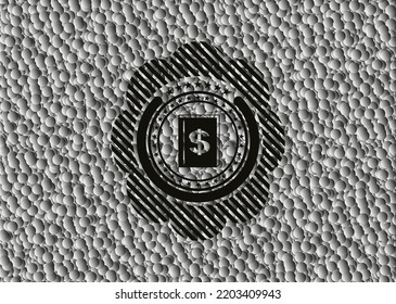 book with money symbol inside icon inside dark emblem with bubbles background. Vector Illustration. Detailed. 