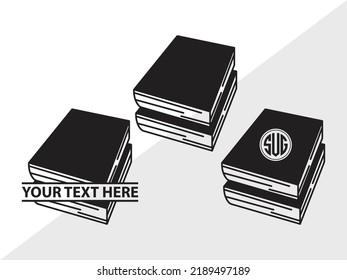 Book Monogram SVG Printable Vector Illustration