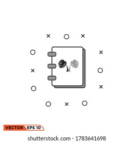Book of Monstera deliciosa plant icon design vector illustration template