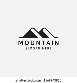 book mountain logo design template - vector