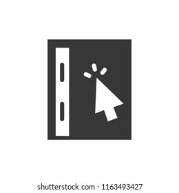 book and mouse cursor. monochrome icon