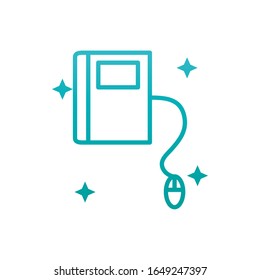 book and mouse gradient style icon design, Education literature read library school university information learning and text theme Vector illustration