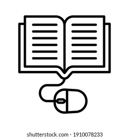 Book, mouse, online, education icon vector image. Can also be used for online education. Suitable for use on web apps, mobile apps and print media.