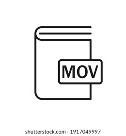 Icono de formato MOV del libro. Ilustración del vector