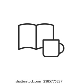 Book and mug. Simple vector icon.