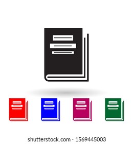 Book multi color icon. Simple glyph, flat vector of library icons for ui and ux, website or mobile application