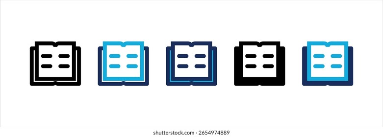 Conjunto de iconos de estilo múltiple de libro