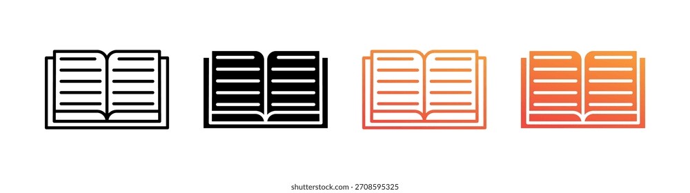 Definir Vetor de Ícone de Múltiplo Estilo do Livro