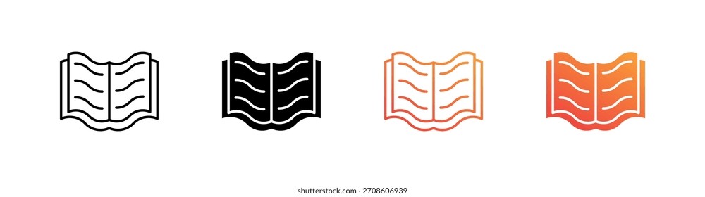 Conjunto de Ícones de Múltiplos Estilos do Livro