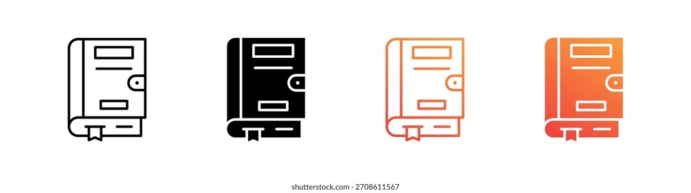 Book Multiple Style Icon Set