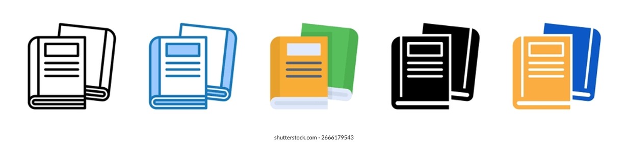 Book multiple style icons set design vector illustration.