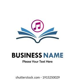 book with music logo template illustration