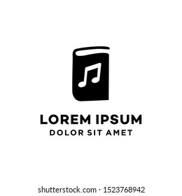 book with music note sound icon logo Vector illustration isolated on white background