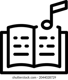 book music vector thin line icon