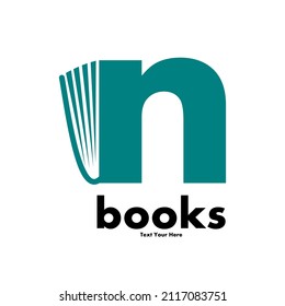 book n letter vector logo template. This design use font symbol suitable for education