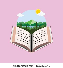 Book of natural knowledge design illustration vector