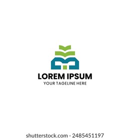 Book and Nature. Elegant Simple Logo for Bussines