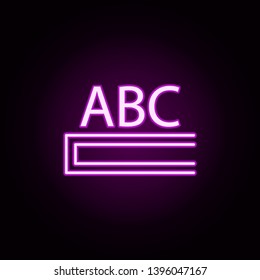 book neon icon. Elements of education set. Simple icon for websites, web design, mobile app, info graphics